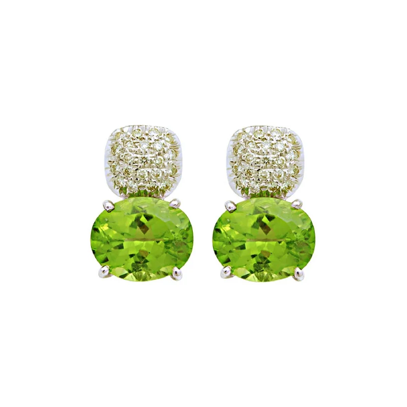 Ladies earrings for everyday charm -Earrings- Diamond And Peridot