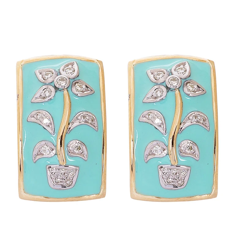 Ladies earrings for lens charm -Earrings- Diamond (Enamel)