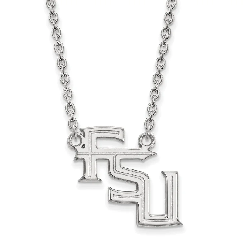 ladies-wedding-snake-chain-necklaces-10k White Gold Florida State Large Pendant Necklace