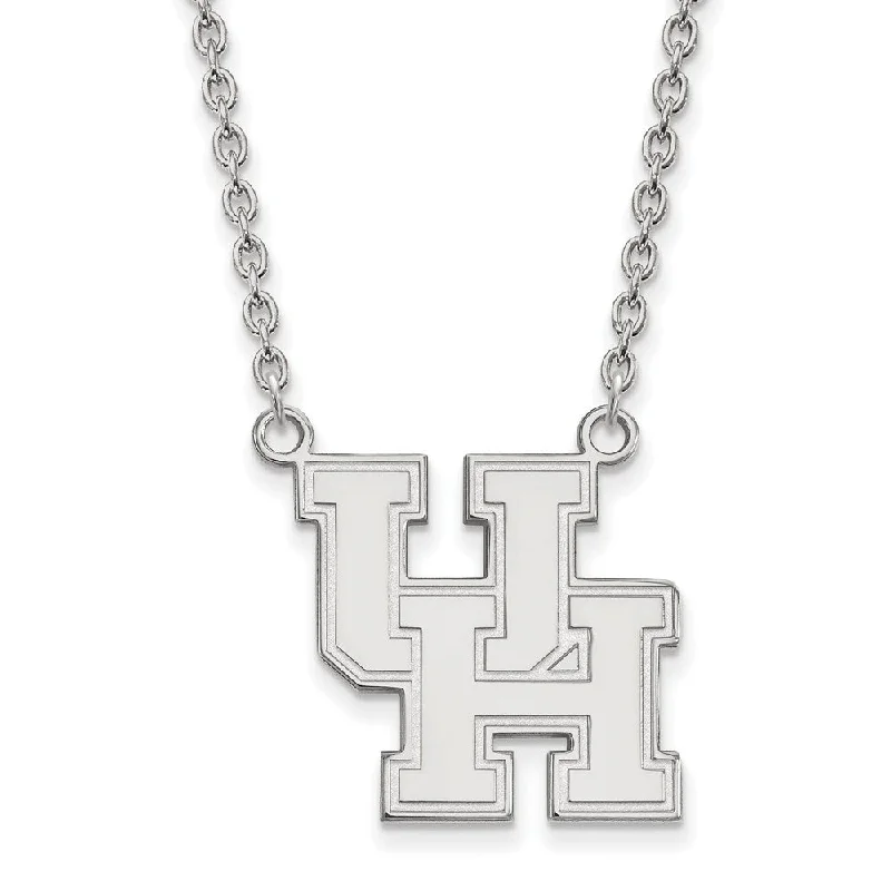 ladies-heart-station-necklaces-10k White Gold U of Houston Large Pendant Necklace