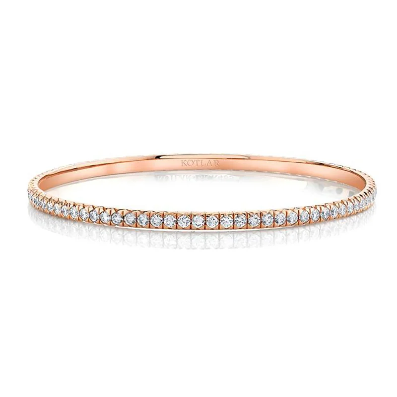 ladies-silver-cable-bracelets-French Cut Diamond Bangle Bracelet