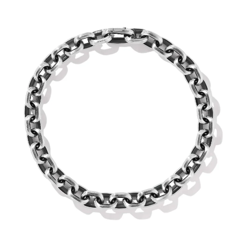 ladies-modern-woven-cord-bracelets-Deco Chain Link Bracelet in Sterling Silver