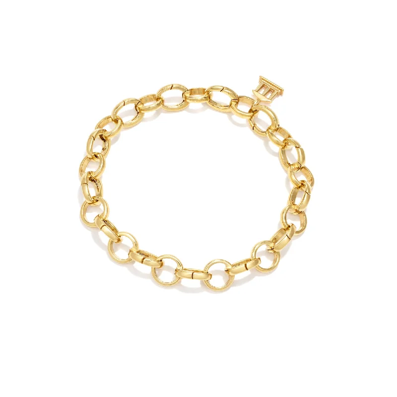 ladies-elegant-cuff-link-bracelets-18K Temple Charm Bracelet