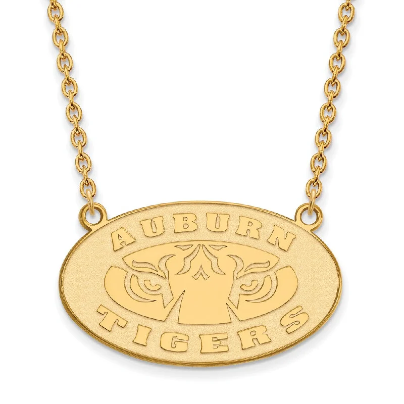 ladies-heart-station-necklaces-14k Gold Plated Silver Auburn U Large Pendant Necklace