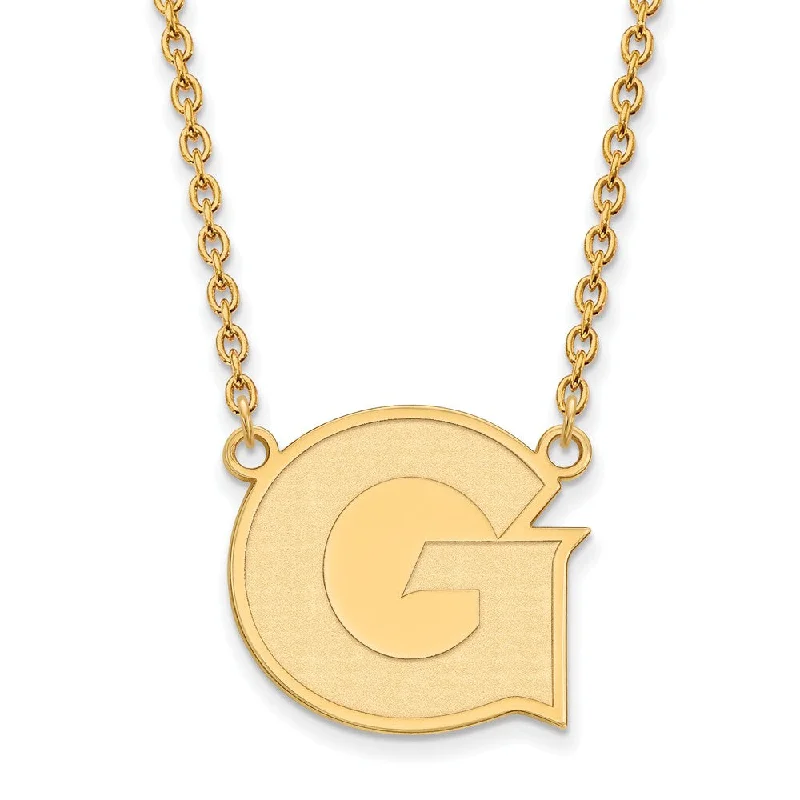 ladies-pearl-bib-necklaces-14k Yellow Gold Georgetown U Large Initial G Pendant Necklace