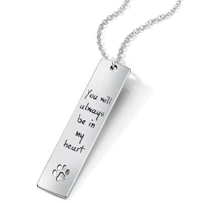 ladies-silver-rose-gold-necklaces-You Will Always Be In My Heart Sterling Silver Pet Necklace