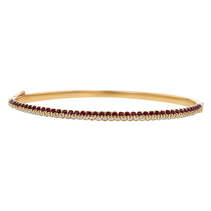 ladies-flower-woven-cord-bracelets-Miiori 18K Rose Gold Ruby and Diamond Bracelet