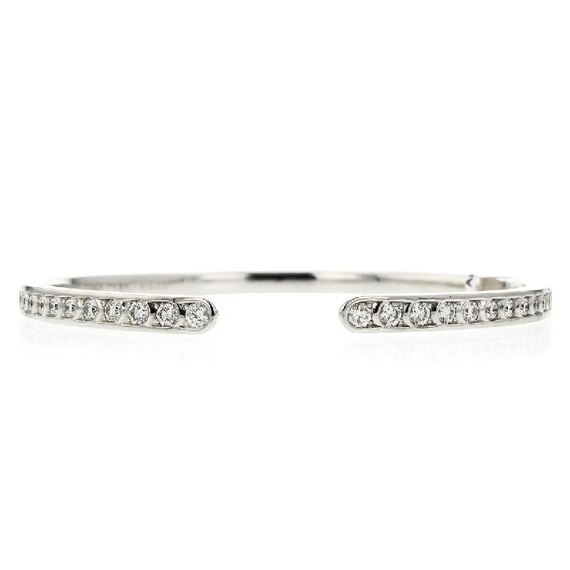 ladies-crystal-charm-link-bracelets-Diamond Scallop Artisan Pave Cuff Bracelet