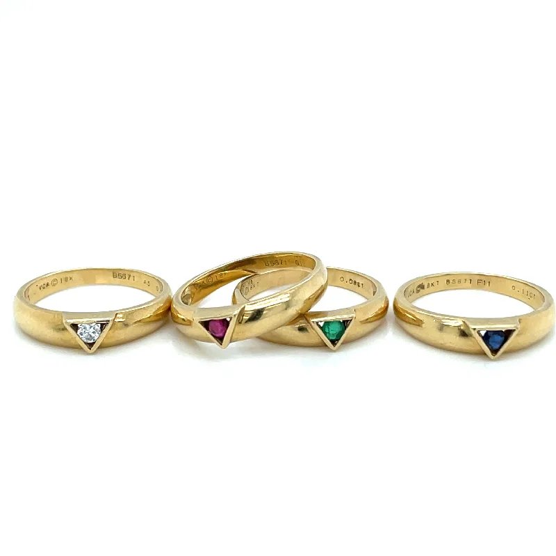 Ladies rings for poet charm -Van Cleef & Arpels Gemstone Four Band Rings