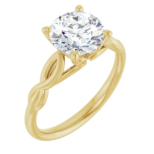 Ladies engagement rings sleek brilliance -GRACE 14K Yellow Gold Round Solitaire Engagement Ring