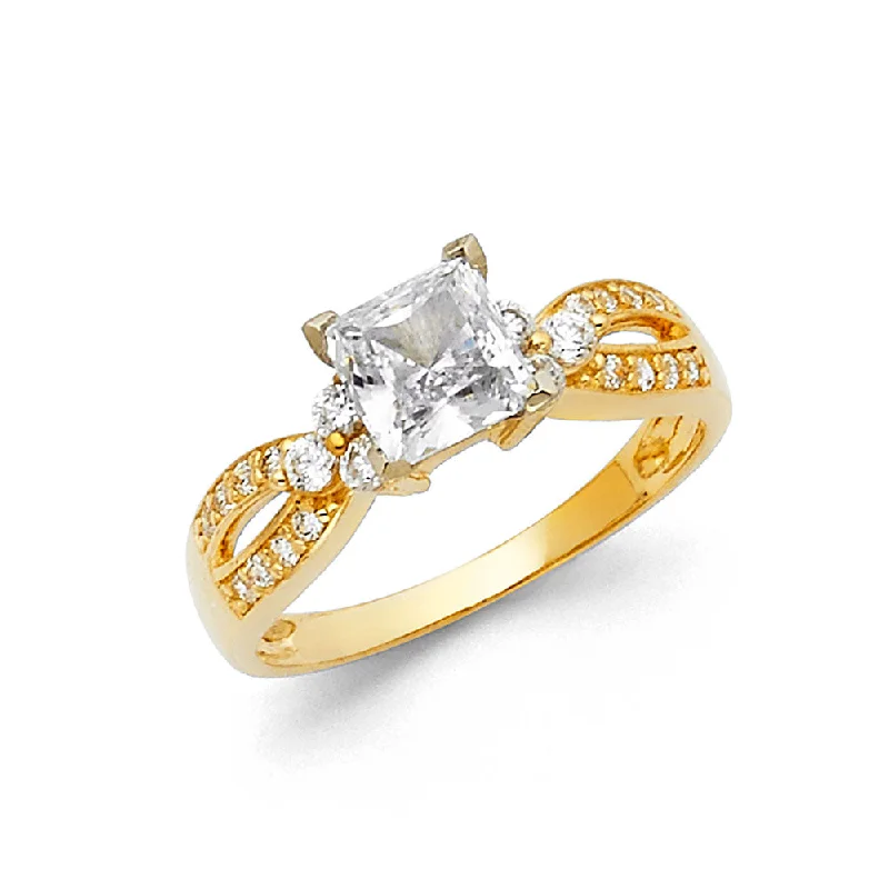 Ladies engagement rings for youthful romance -14K CZ ENGAGEMENT RING