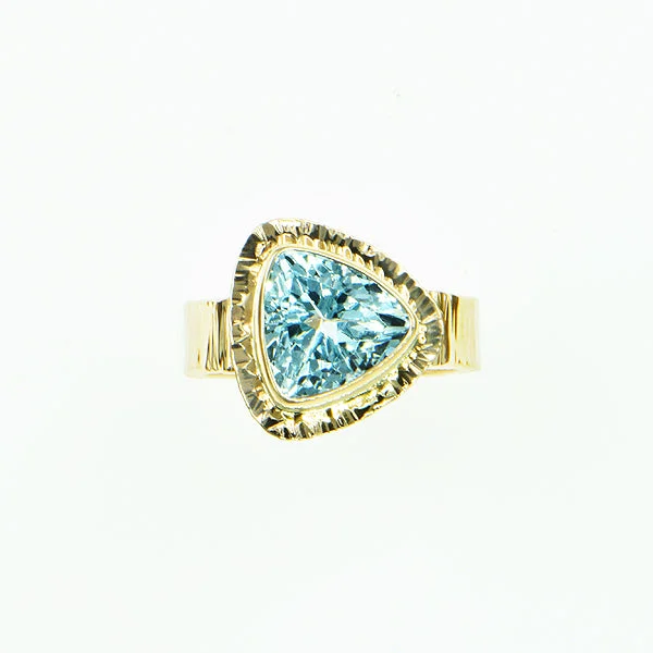 Ladies rings with navy lapis -Aquamarine  Ring