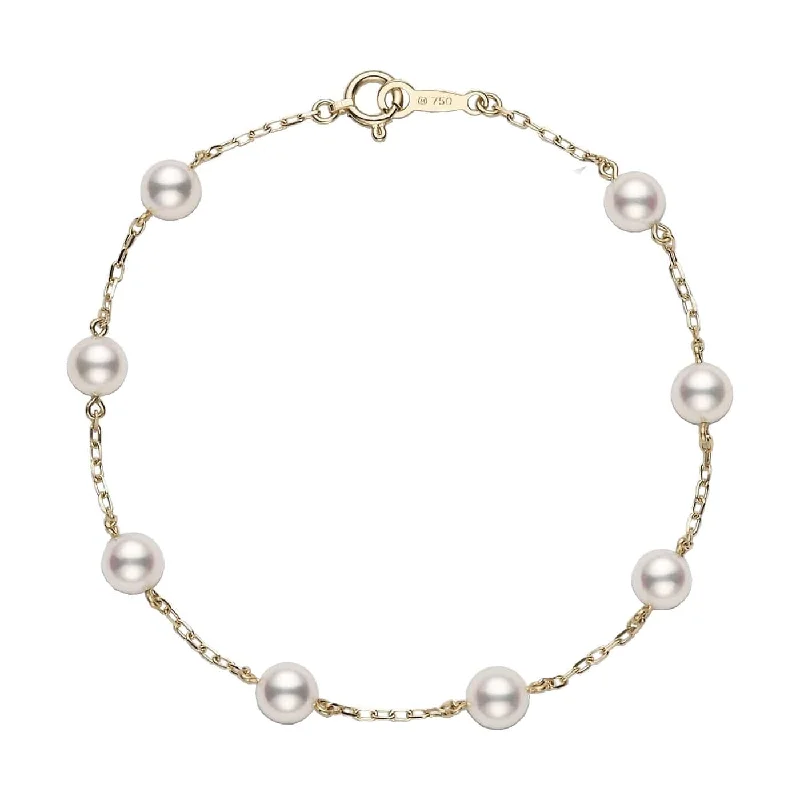 ladies-wedding-crystal-bracelets-Akoya Cultured Pearl Station Everyday Essentials Bracelet (6-5.5mm A+)