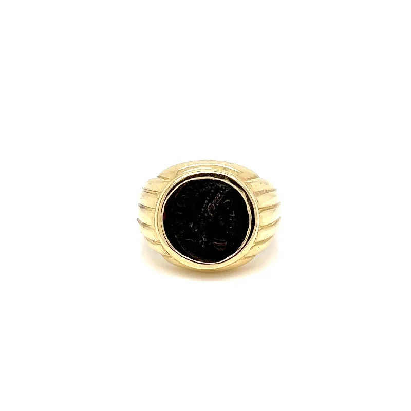 Ladies rings elegant brilliance -Bulgari Monete Roman Imperial Coin Gold Bold Ring