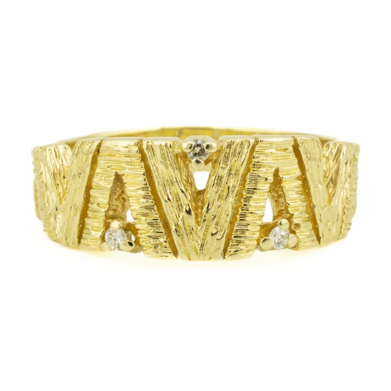 Ladies rings for bold vibes -Diamond Gold Ring in 14K Yellow Gold -Size 11.25