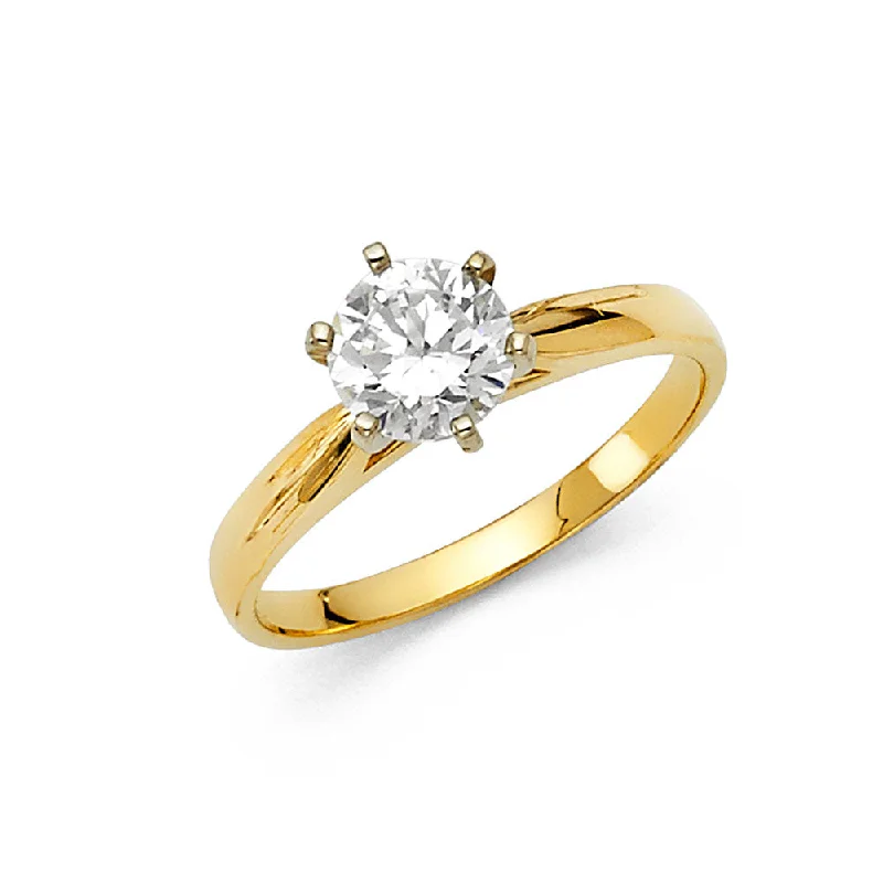 Ladies engagement rings with leaf brilliance -14K CZ ENGAGEMENT RING