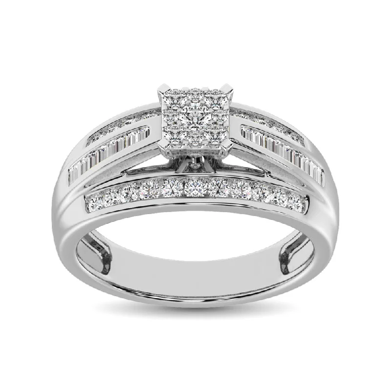 Ladies engagement rings with tide brilliance -10K White Gold 1 5/8 Ct.Tw. Diamond Engagement Invisible Ring