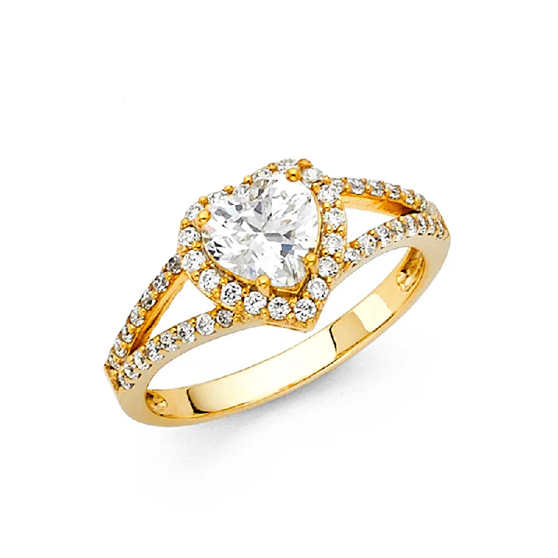 Ladies engagement rings retro vows -14K CZ ENGAGEMENT RING