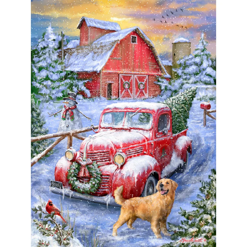 Ladies rings classic brilliance -Springbok Holidays on the Farm 500-Piece Christmas Puzzle