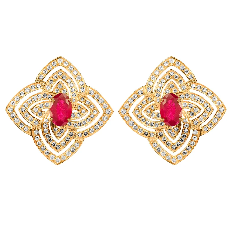 Ladies earrings satin shine -Earrings - Ruby & Diamond