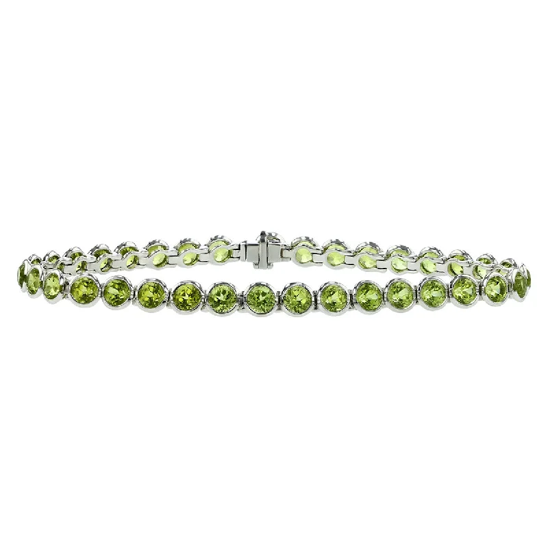 ladies-bohemian-cable-bracelets-Peridot 14kt White Gold Bracelet