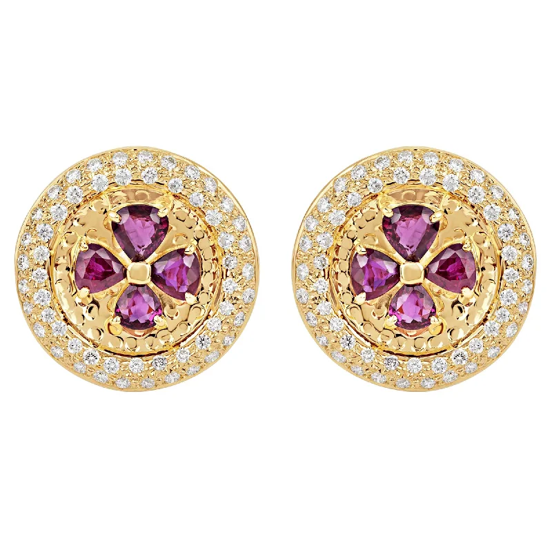 Ladies earrings for brunch vibes -Earrings - Ruby and Diamond