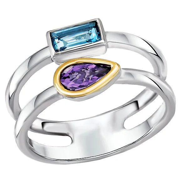 Ladies rings 22k white gold -Ladies Gemstone Ring