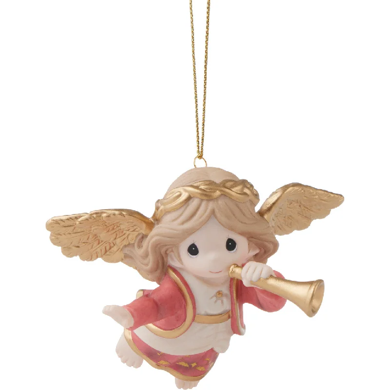 Ladies rings cultural elegance -Precious Moments Bringing Good News Of Great Joy Annual Angel Ornament