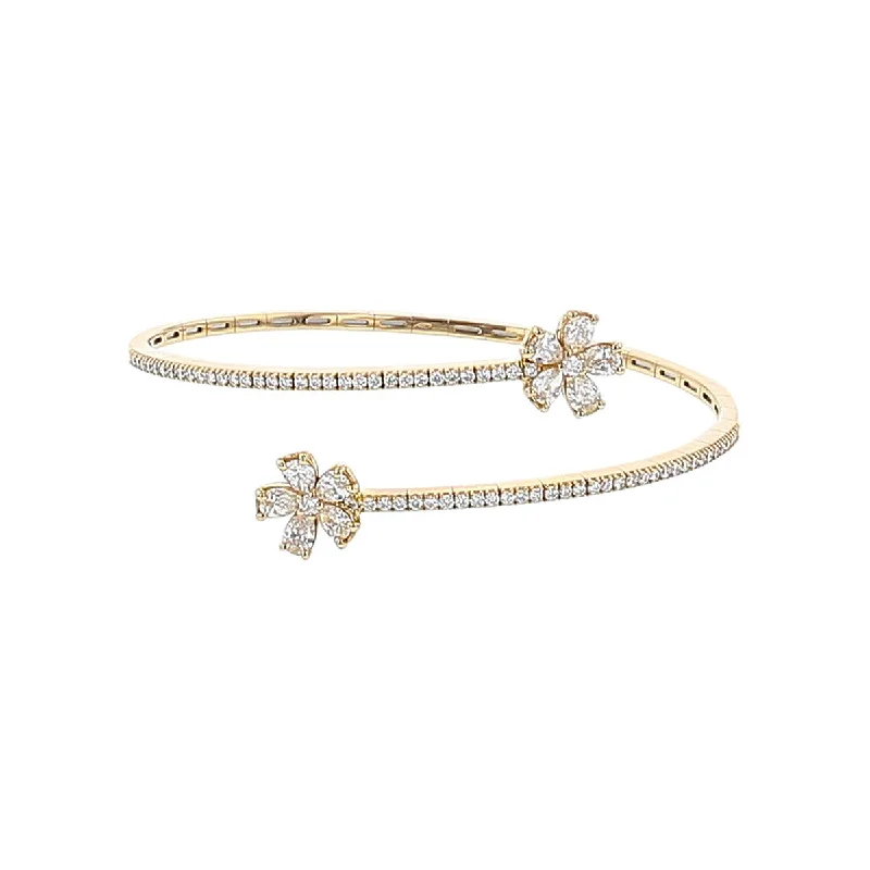 ladies-birthstone-cable-bracelets-Salavetti 18K Rose Gold Diamond Bangle Bracelet