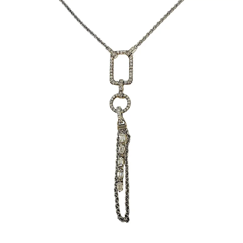 ladies-infinity-pendant-necklaces-Norman Covan 18K White Gold Diamond Pendant Necklace