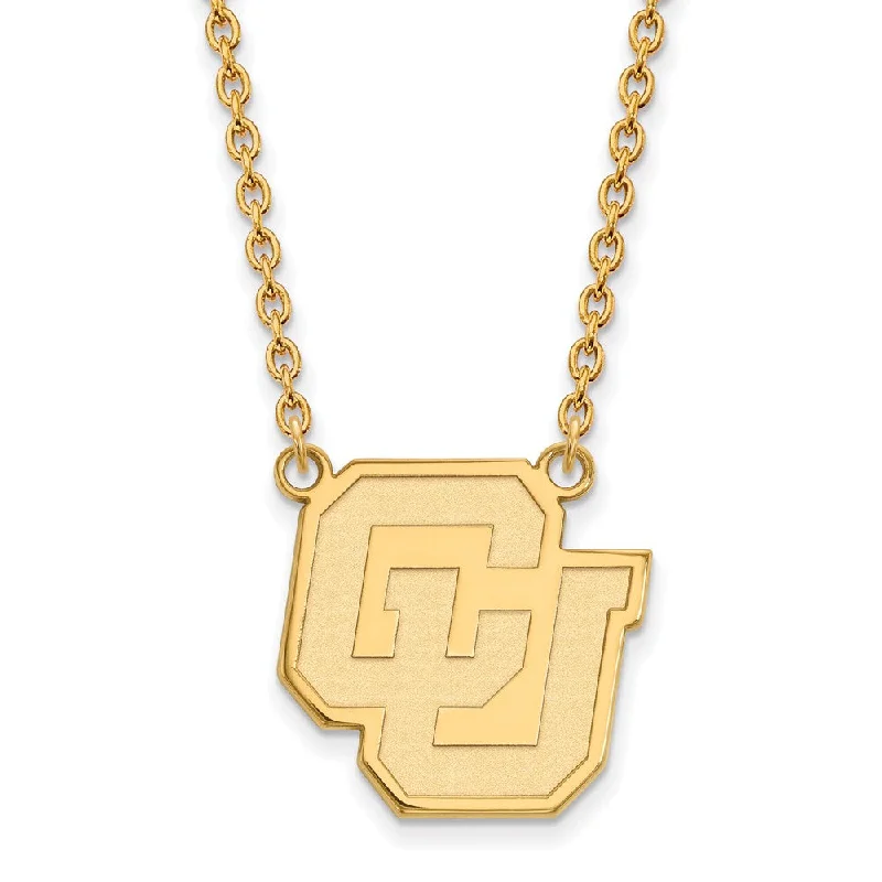 ladies-ethnic-torque-necklaces-14k Gold Plated Silver U of Colorado Large Pendant Necklace