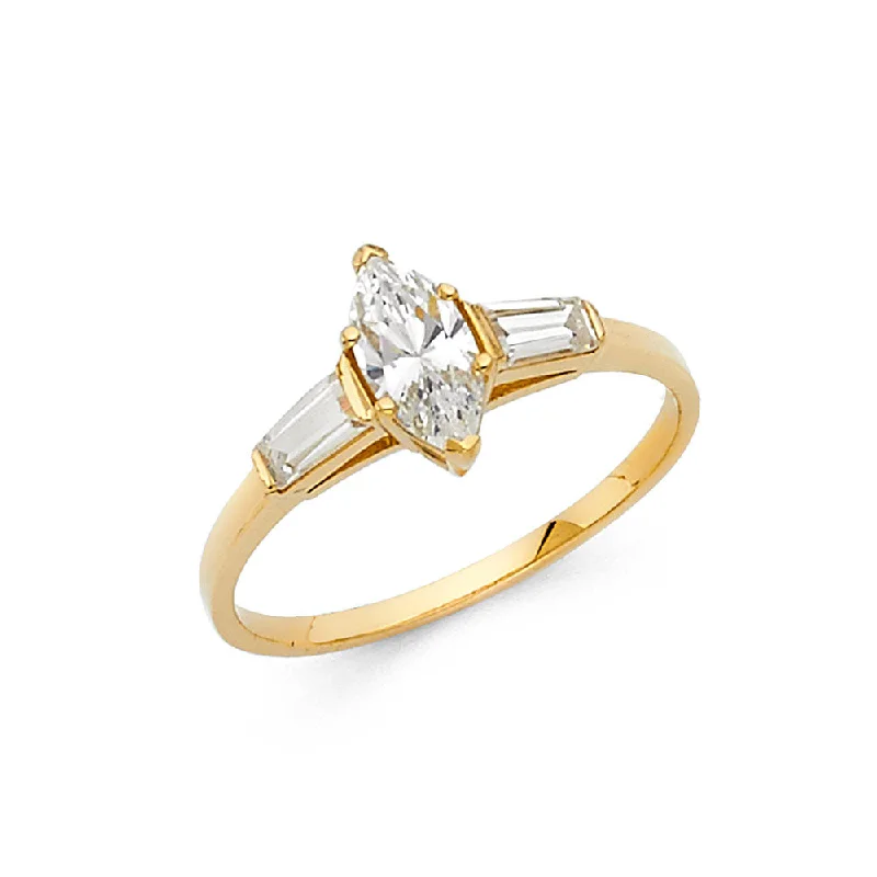 Ladies engagement rings for hangout love -14K CZ ENGAGEMENT RING