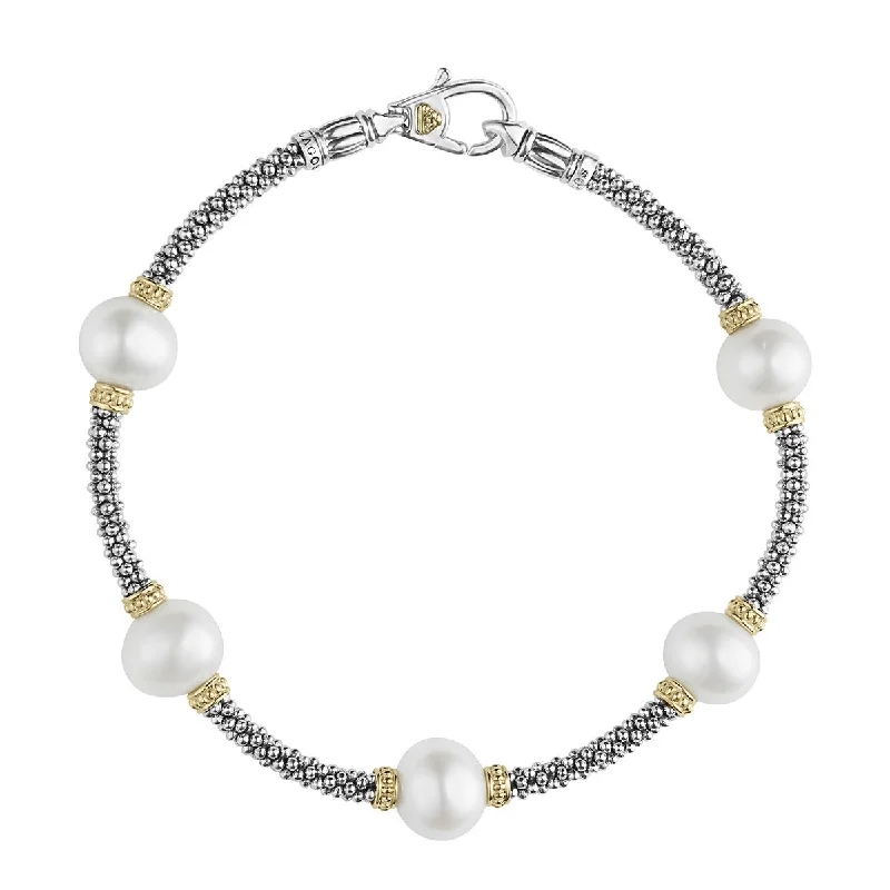 ladies-cross-link-chain-bracelets-Pearl Caviar Bracelet