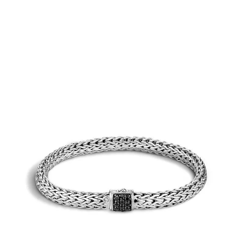 ladies-diamond-pearl-bracelets-John Hardy Classic Chain Bracelet with Black Sapphire BBS9042BLS