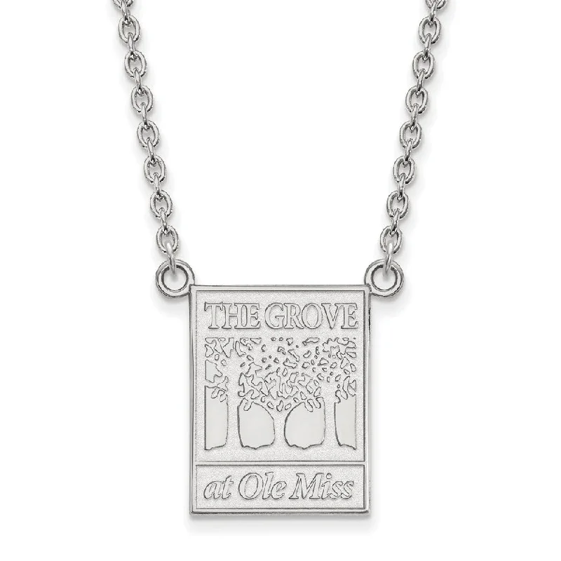 ladies-star-bib-necklaces-10k White Gold U of Mississippi Large Pendant Necklace