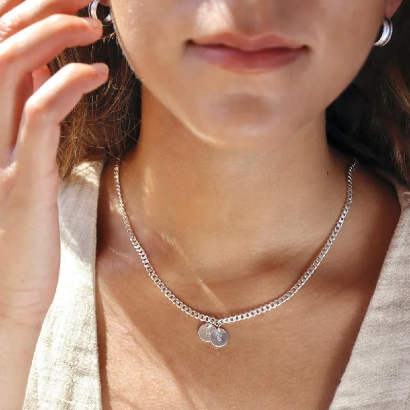 ladies-rose-gold-crystal-necklaces-Modern Muse Initial Necklace in Sterling Silver