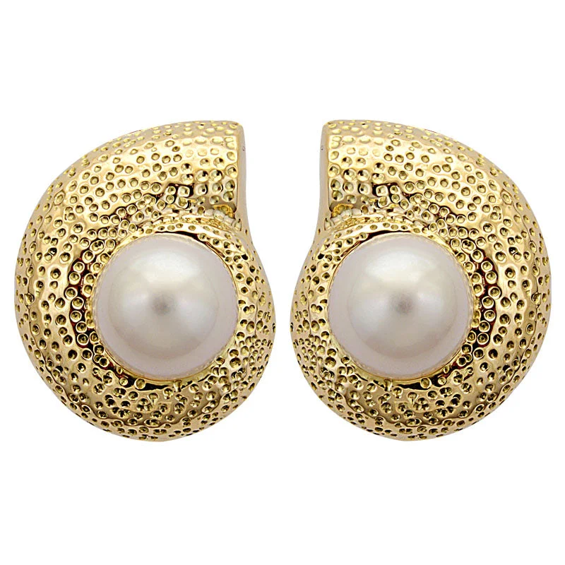 Ladies earrings with talon charms -Earrings-South Sea Pearl