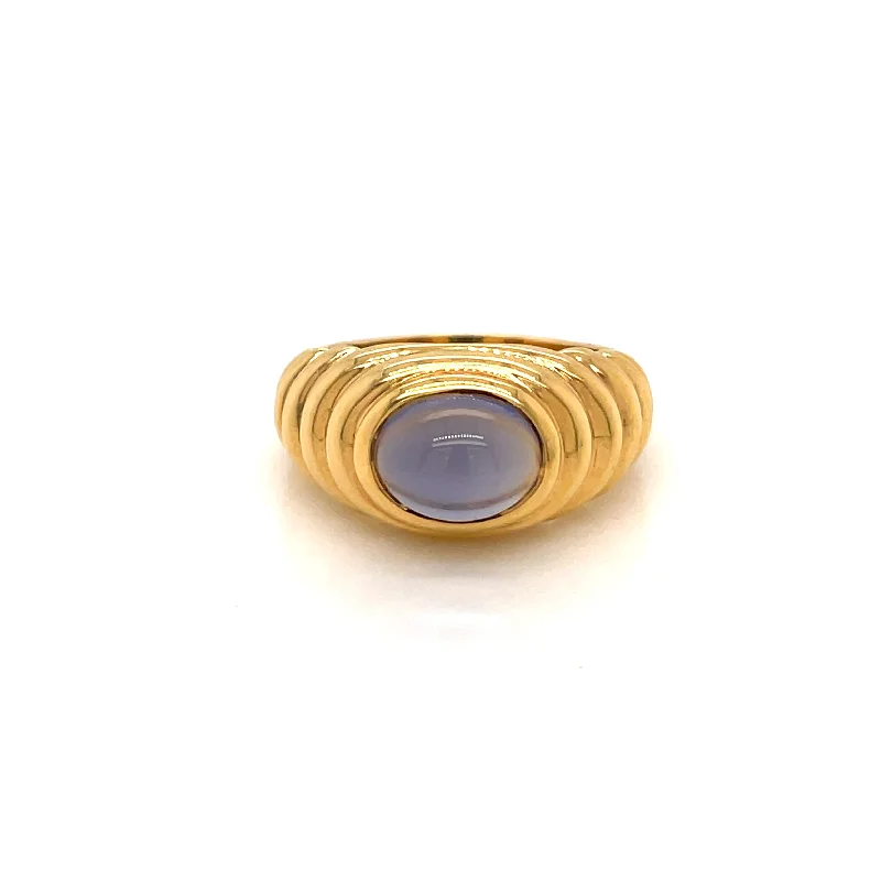 Ladies rings with jet spinel -Bulgari 3 Carat Iolite Gold Vintage Ring