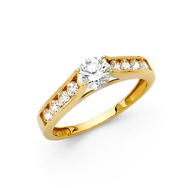 Ladies engagement rings for escape unions -14K CZ ENGAGEMENT RING