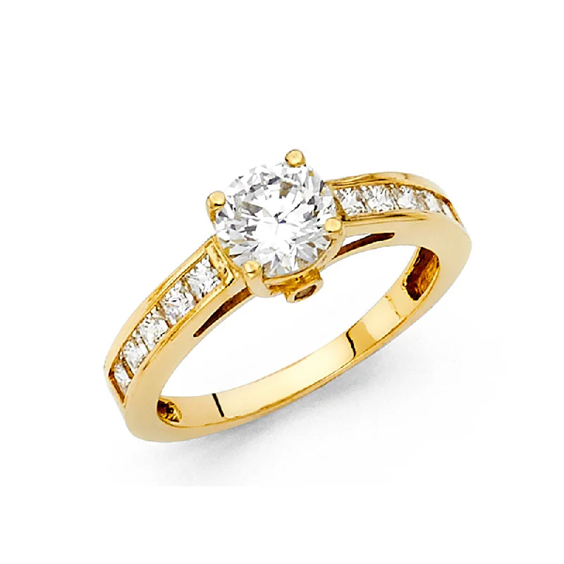 Ladies engagement rings with wing brilliance -14K CZ ENGAGEMENT RING