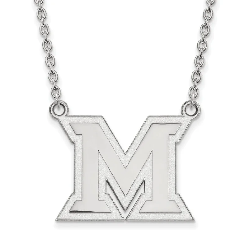 ladies-infinity-layered-necklaces-10k White Gold Miami U Large Initial M Pendant Necklace