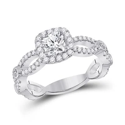 Ladies engagement rings for timeless unions -14K CUSHION DIAMOND SOLITAIRE BRIDAL ENGAGEMENT RING 1-1/3 CTTW (CERTIFIED