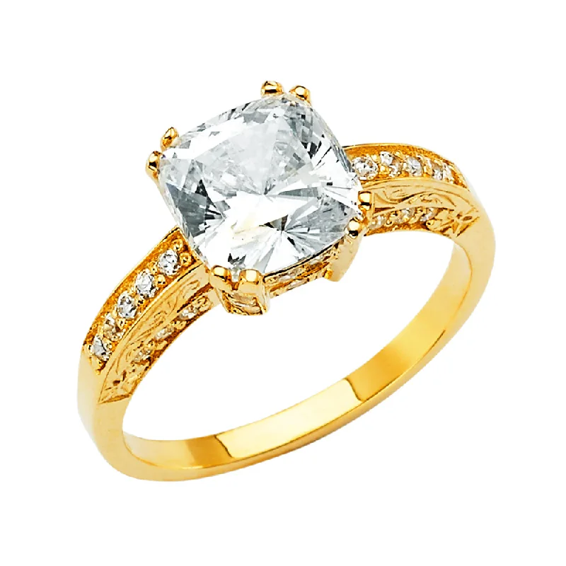 Ladies engagement rings ripple romance -14K CZ ENGAGEMENT RING