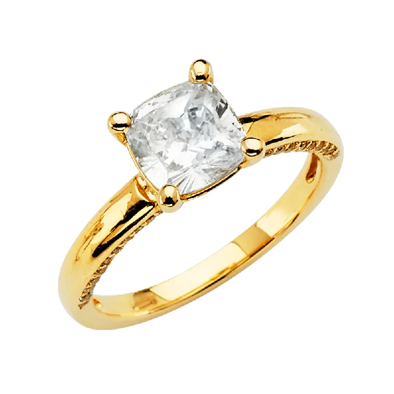 Ladies engagement rings tactile romance -14K CZ ENGAGEMENT RING