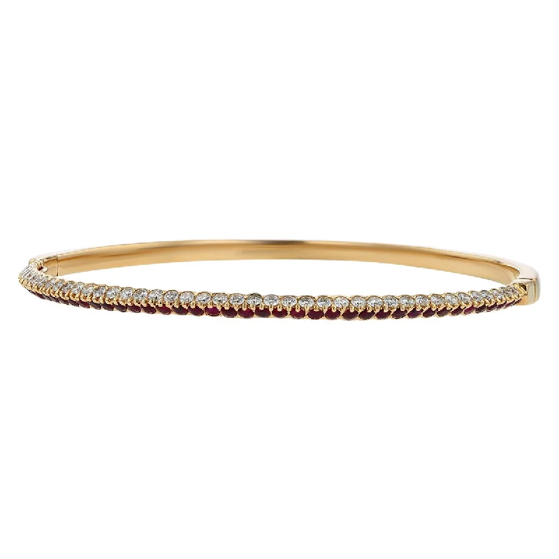 ladies-fashion-woven-cord-bracelets-Miiori 18K Rose Gold Ruby and Diamond Bracelet