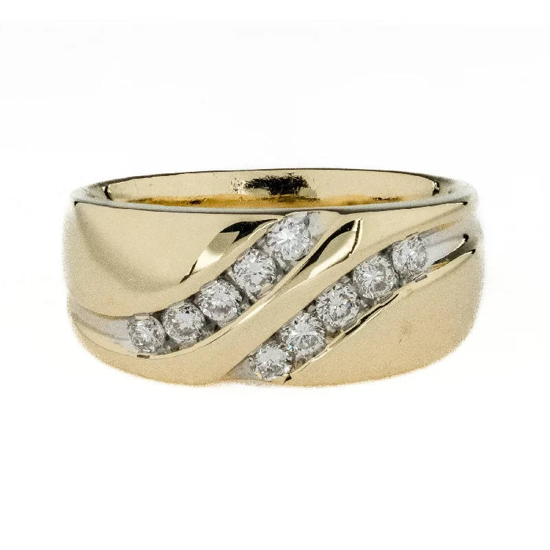 Ladies rings for journey charm -0.50ctw Diamond Gent's Ring in 14K Yellow Gold -Size 9