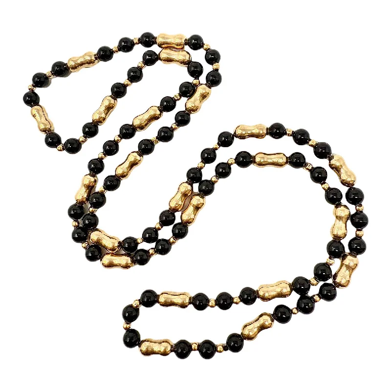 ladies-everyday-cable-chain-necklaces-Onyx  Necklace