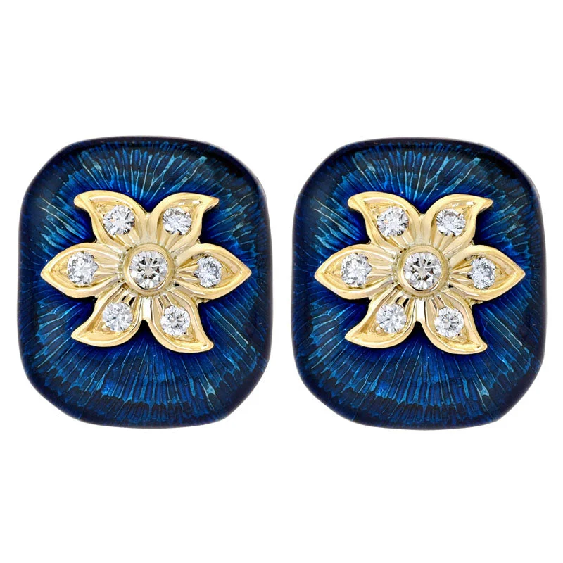 Ladies earrings modern shine -Earrings- Diamond (Enamel)