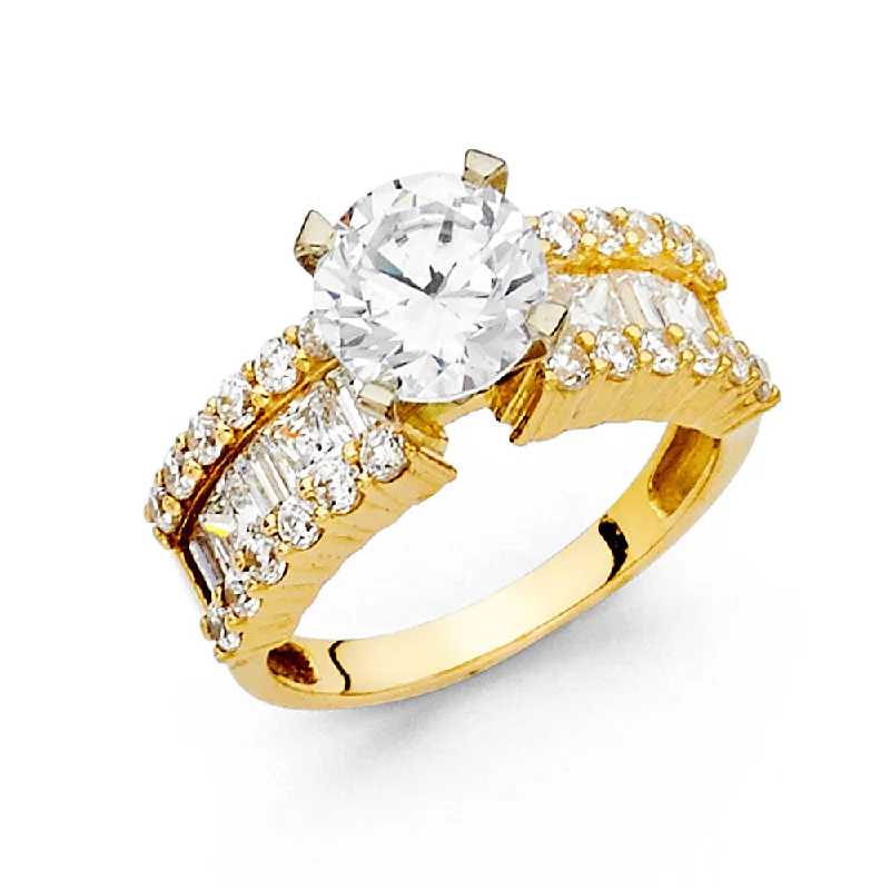 Ladies engagement rings for spa-day unions -14K CZ ENGAGEMENT RING