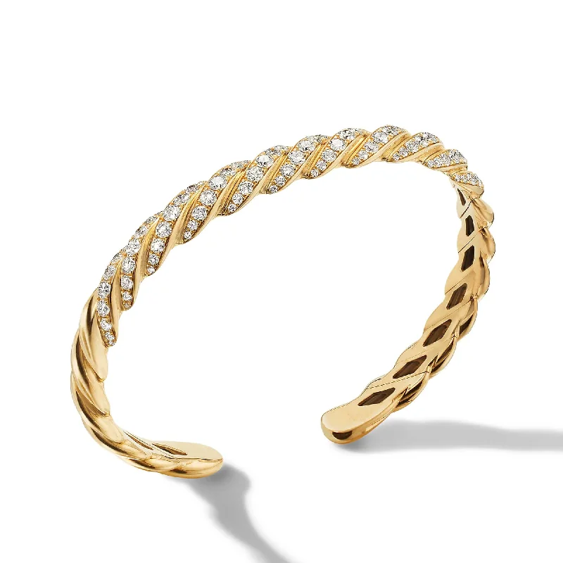 ladies-crystal-charm-link-bracelets-Pave X Bracelet in 18K Yellow Gold with Diamonds